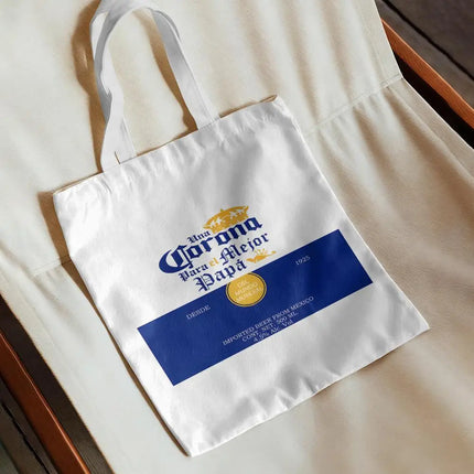 C-CoronaS E-Extra Beer Storage Bags Canvas Double-Sided Print Handbag Daily Lightweight Shopping Tote Bag Eco-Friendly