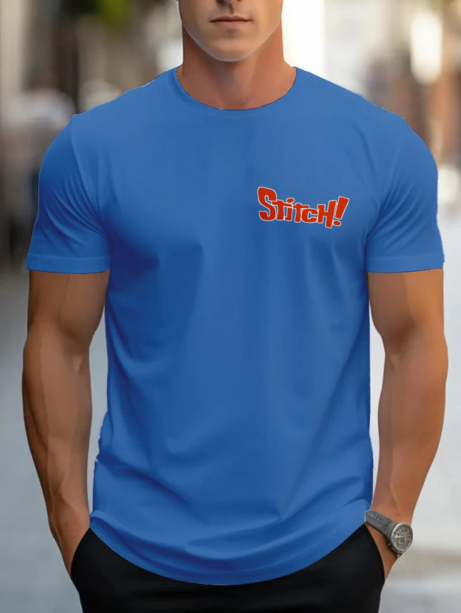 Men's Stitch Breaking Through Graphic T-shirt Casual Streetwear Tee