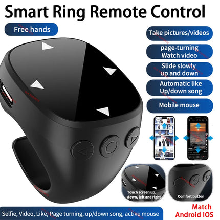 Remote Control Suitable for IOS Bluetooth Page Turning Ring Camera Remote Control Function Compatible Smart Fingertip Rings 2025