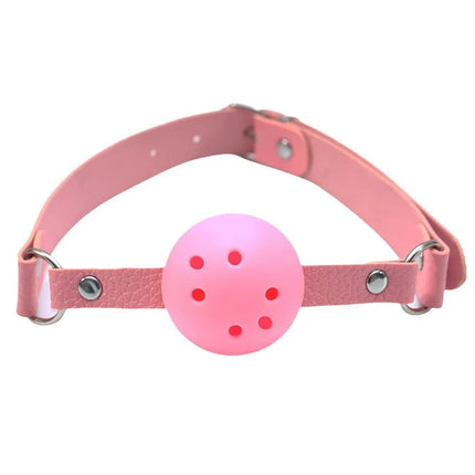 4 Colors Faux Leather Mouth Gag Adjustable Plastic Ball Adult Flirting Fetish Roleplay Game Props Couples BDSM Bondage Sex Toys
