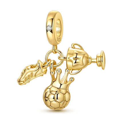 Gold Color Charms 925 Sterling Silver Original Golden Safety Chain Round Spacer Clip Charm DIY Jewelry For Women Bracelet Gift