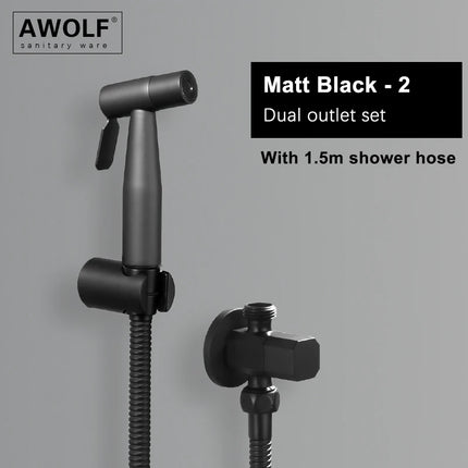 Handheld Toilet Bidet Sprayer Head Brushed Rose Gold Stainless Steel Bathroom Shattaf System Douche Kit AP2354