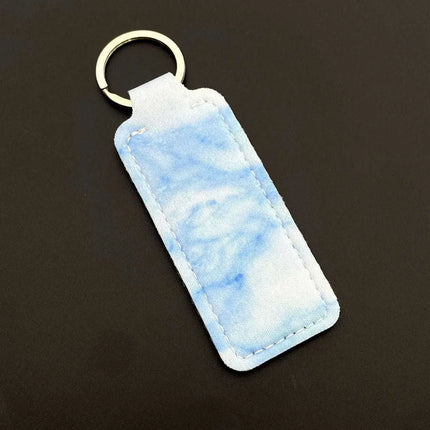 Marble Pattern Custom Keychain Women Personalize Portable Lipstick Case Cover Waterproof Lip Balm Pouch Creative Girlfriend Gift