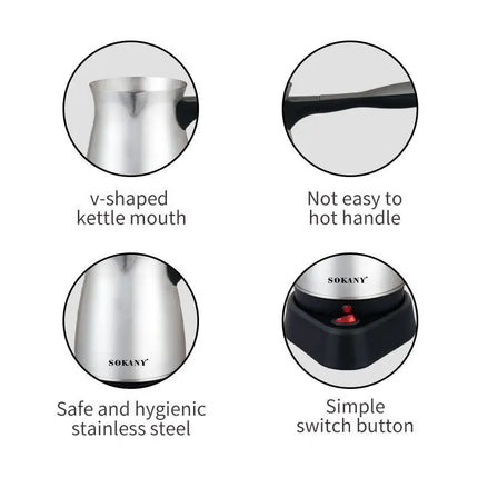 Portable Turkey Coffee Maker Italian Mocha Pot Coffee Tea Milk  Heating Cooker Greek Turkish Coffee Machine for Household Office