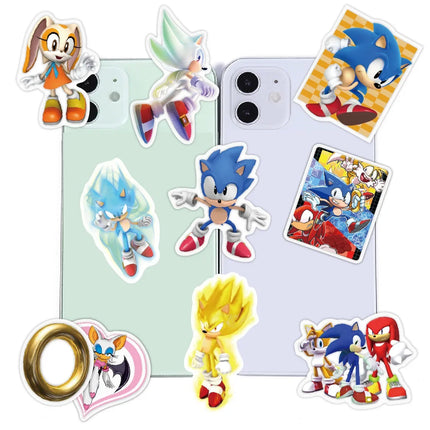50/100Pcs Anime Sonic Game Stickers DIY Motorcycle Travel Luggage Guitar Skateboard Cool Cartoon Decal Sticker Kids Toy Gift