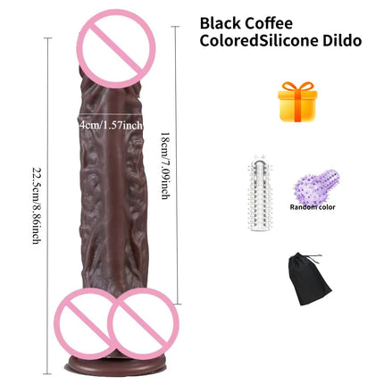 Adult Sex Toys Double Layer Silicone Big Dildo Anal Butt Plug Realistic Skin Sliding Foreskin Masturbator Big Sex Toy for Women