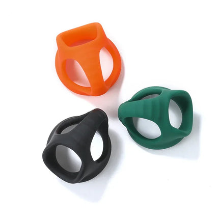 Silicone Penis Ring Scrotum Bondage Testicle Stretcher Delay Ejaculation Cock Ring Dick Enlarger Chastity Cage Sex Toys for Men