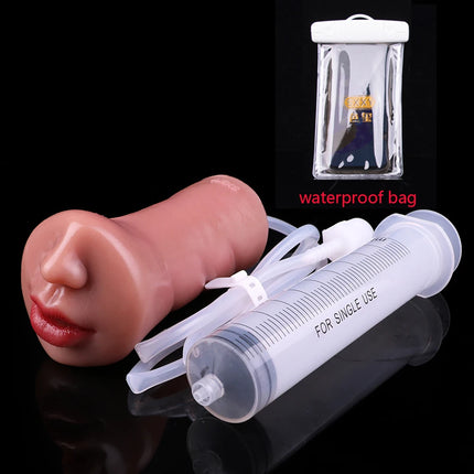 FAAK Soft Silicone Squirting Pocket Pussy Stroker Ejaculation Male Masturbator Realistic Vagina Clit  Anal Sex Toys For Men