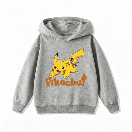 New Arrival Pikachu Print Kids Hoodie, Unisex Boys Girls Clothes, Warm Hooded Sweatshirt for Autumn Winter