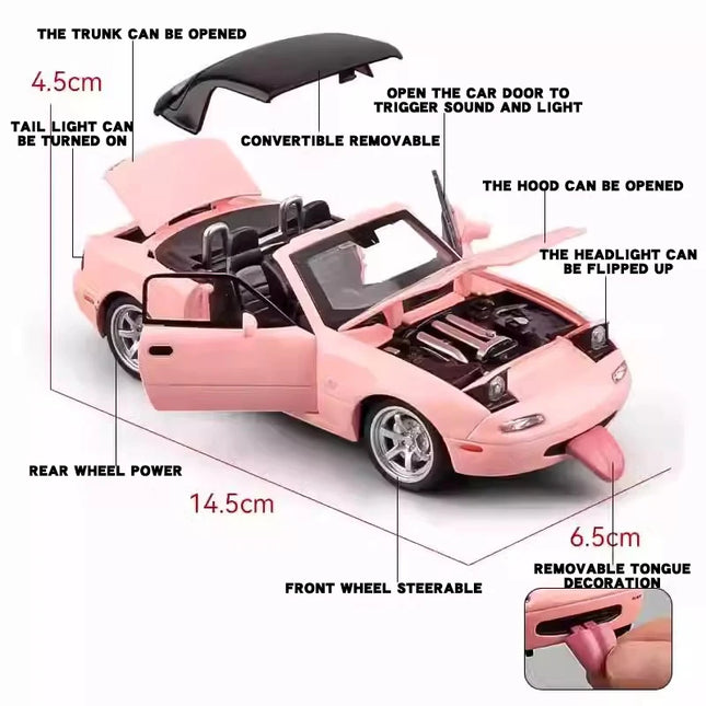 1:32 MAZDA MX-5 Alloy Diecast Racing Car Model Simulation Sound Light Children's Educational Toys Birthday Present For Boys