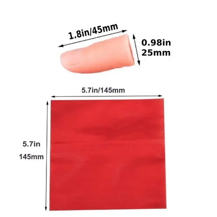 2pcs Disappearing Silk Fake Thumb Tip Finger Magic Trick Reality Magician Close Up Stage Show Prop Prank Toy Red Silk Magic Prop