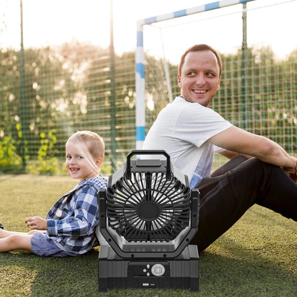 XIAOTREE Camping Fan 20000mAh Battery Powered Fan Rechargeable with LED Light Portable Outdoor Tent Fan with Hanging Hook