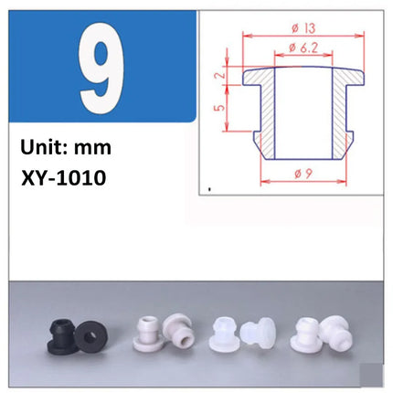 Black Silicone Rubber Snap-on Grommet Hole Plugs End Caps Bung Wire Cable Protect Bush 4.5mm-30mm