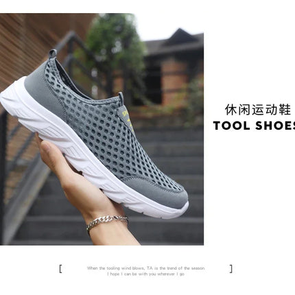 YRZL Lightweight Men Casual Shoes Breathable Slip on Male Casual Sneakers Anti-slip Men's Flats Outdoor Walking Shoes Size 39-46