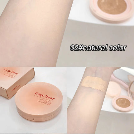 Gege Bear Milky Pink Cushion - Soft Matte Blurring Cover, Skin-Like Nude Finish, 12H Wear, Clean Beauty Lightweight Foundation