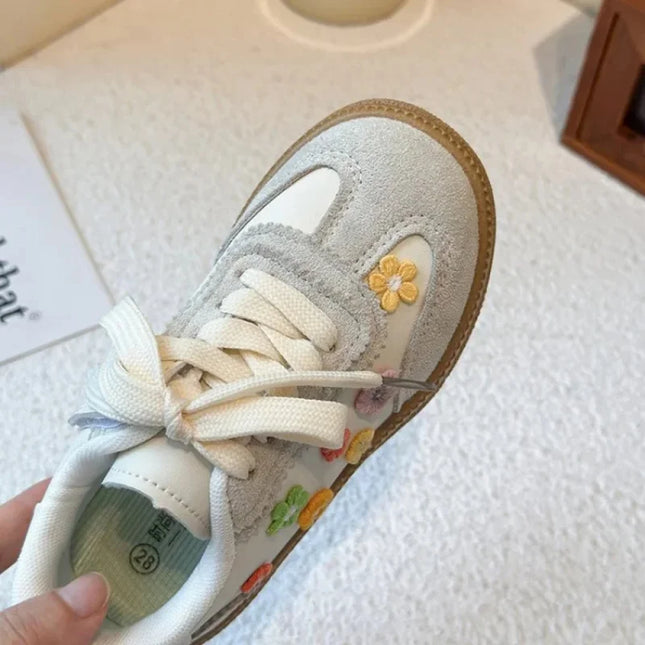 PU Leather Sport Shoes For Children Korean Style Teenager Kid's Sneakers Waterproof Outdoor Girl's Tennis Footwear Casual Shoes