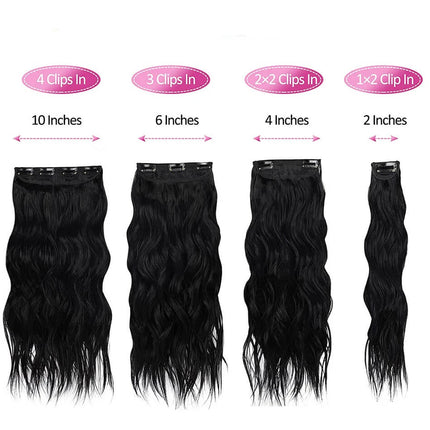 Extensions Long Synthetic Clip In Hair Wavy Clip In Hair Extensions 6Pcs/Set Piece Synthetic Ombre Blonde Brown Thick Hairpieces