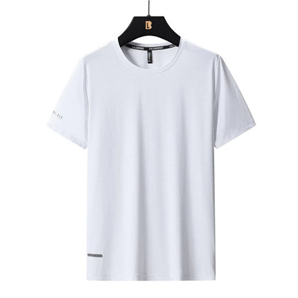 High-Quality Ice Silk T-Shirts Men Plus Size 8XL Male Tshirt Fat Man Tee Shirt Breathable Wearing Tee Tops Running Fast Shipping