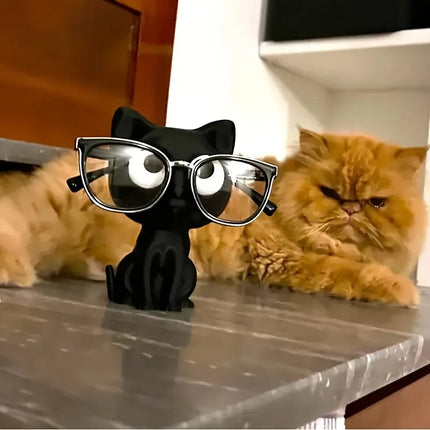 3D Printed Cat Design Glasses Holder Cute Desktop Eyeglass Stand Storage Organizer Home Office Decor Holiday Gift