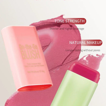 Multi-function Blush Stick Natural Cheek Face Rouge Blusher Cream Lasting High Color Rendering Brightening Skin Tone Waterproof