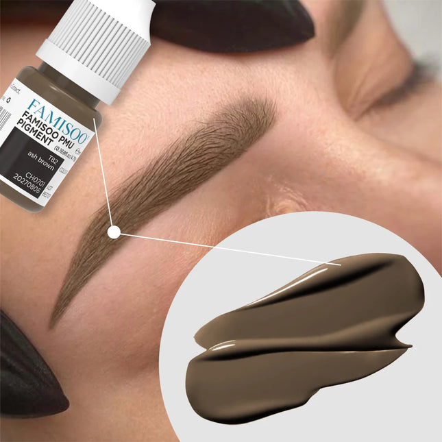 FAMISOO 5ML Permanent Makeup Pigment Ink Eyebrows Ink Emulsion Tattoo Eyebrows Eyeliners Pigments Tattoo Pigments Cool Color