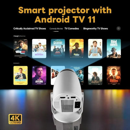 Newly HY900 Smart Projector 4K Decoding BT5 0 Dual Wi Fi 6 290ANSI Brightness Ideal for Home Theater Outdoor Movie Watching
