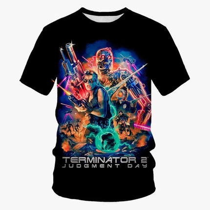 Classic Movie Terminator 3D Print Sports Quick-dry Breathable Men T-shirt Outdoor Street Harajuku Y2k Casual Short-sleeve Summer
