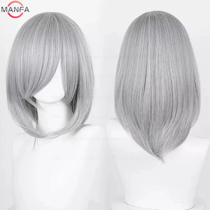 40cm Medium Basic Anime Cosplay Wig Bang Blond  Black White Red Pink Green Brown Gold Blue Heat Resistant Synthetic Hair Wigs