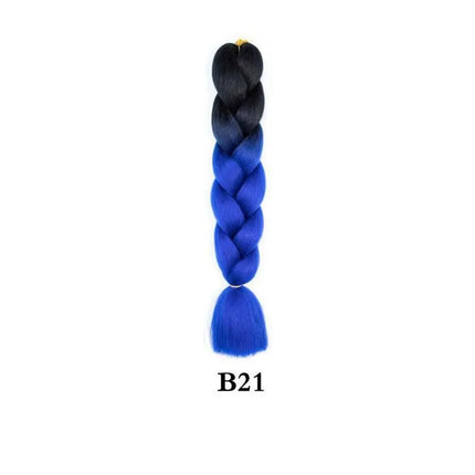 Synthetic 24inch 1Pcs Ombre Jumbo Braiding Hair Extensions High Temperature Fiber Hair Extensions for Box Braids Braiding Hair
