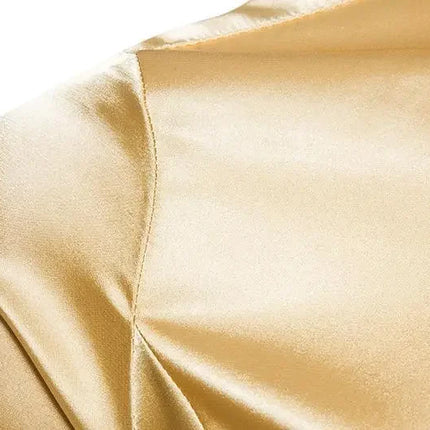 Amazon Spring Autumn Men's Long Sleeve Shirt Casual Fashionable Shiny Interior Top Men's European Style Foreign Trade Shirt