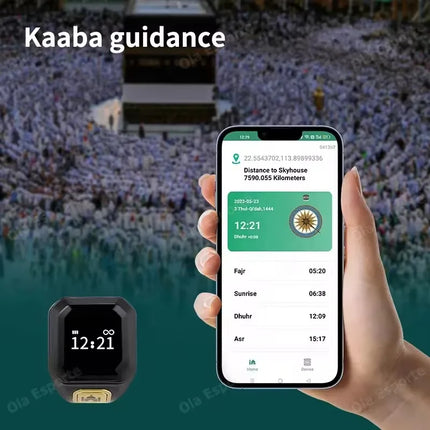 2025 IQibla Smart Zikr Ring Praise Tasbih Tally Electronic Digital Counter for Muslims Prayer Time Vibration Reminder Waterproof