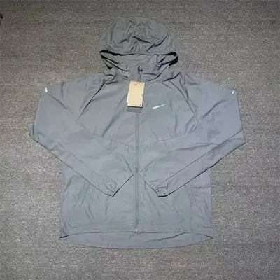Men's Autumn Winter Ice Silk Sports Casual Hooded Jacket And Pants Set Quick Dry Comfortable Nylon Long Sleeve Zipper Outdoor...