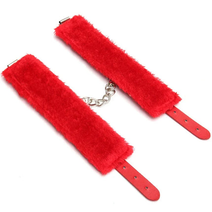 1 Pair Sexy Hand Wrap PU Leather Plush Handcuff Ankle Cuff Bracelet Bondage Lingerie Cosplay Accessories Couples Games Sex toys
