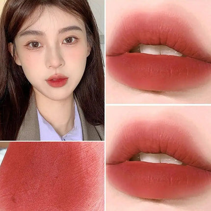 Matte Matte Lip Glaze 6 Colors Peel-Off Liquid Lipstick Waterproof Long Lasting Moisturizing Matte Red Lip Gloss Beauty Cosmetic
