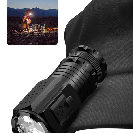 2000LM 3LED Mini  Flashlight Powerful Type-C Rechargeable 18350 Battery Torch Lamp with Tail Magnet Tactical Lantern for Camping