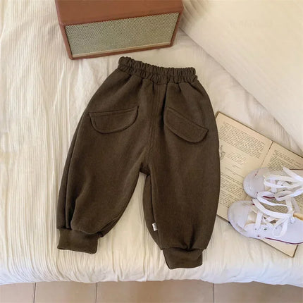 Children Pants Boys Girls Kids Autumn New Versatile Sweatpants Loose Thick Baby Sports Casual Trousers Fashion Toddler Clothing