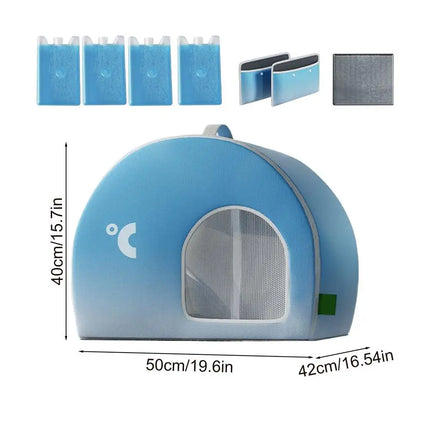 2026 Pet Cooling House Cats Ice Shelter Foldable Cooling House Weatherproof Large Pet Home High-Efficiency For Park Garden