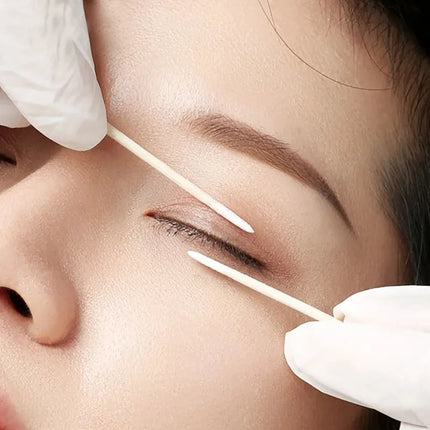 100/200/500Pcs Disposable Wooden Cotton Swabs Double Sided Tip Wood Sticks Glue Removing Makeup Tool Clean Stick Lash Accessorie