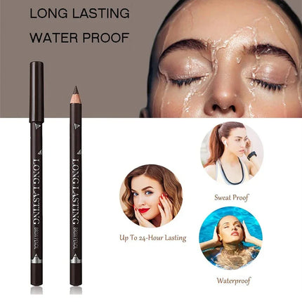 6/12Pcs Eye Brow Pencil Waterproof Professional Women Eye Makeup Pen Easy Color Natural Black Cosmetic Beauty Eyebrow Tool