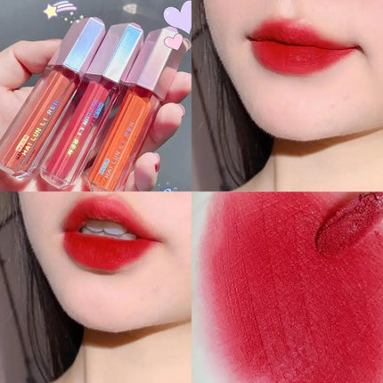 Matte Matte Lip Glaze 6 Colors Peel-Off Liquid Lipstick Waterproof Long Lasting Moisturizing Matte Red Lip Gloss Beauty Cosmetic