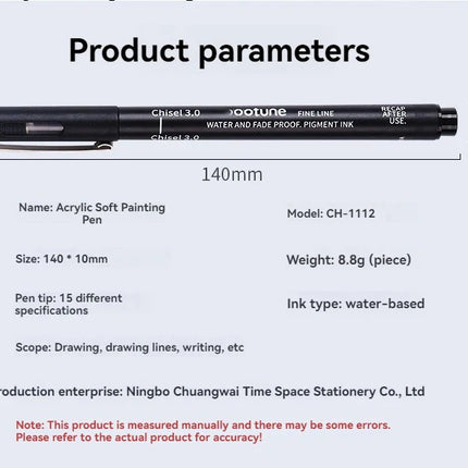 15/3 Size Fineliner Pens Black Micro Pigment Liner Pen Multiliner Drawing Pen for Artist Sketching Drawing Drafting Comic Design