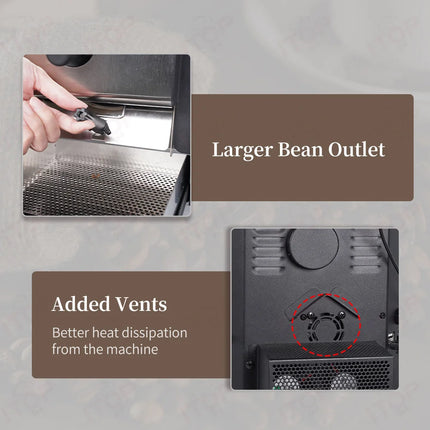 ITOP Coffee Roaster Artisan Connection IT-CBR-2 Electric Coffee Bean Roaster 4 Modes With Cooler Smoke Filter Roaster 500g 1000W