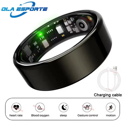 Smart Ring Blood Pressure Heart Rate Sleep Health Monitoring Multi-Sport Mode Smartring Waterproof Remote Care Men Women Ring