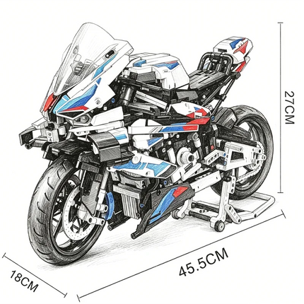 New Motorcycle Building Bocks Simulation Motorcycle Model Decoration Assembly Model Difficult Toy Boy Educational Creature Gifts