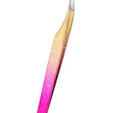 1pc/5pcs Grafting Eyelash Stainless Steel Ice Flower Gradient Tweezers Precision Color Grafting False Eyelash Tweezers