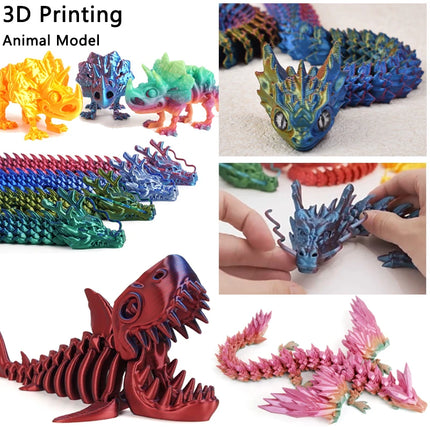 3D Printing Pyramid Dragon Fidget Toys Cone Passthrough Sculpture Spiral Antistress Animal Model Stress Relief Decompression Toy