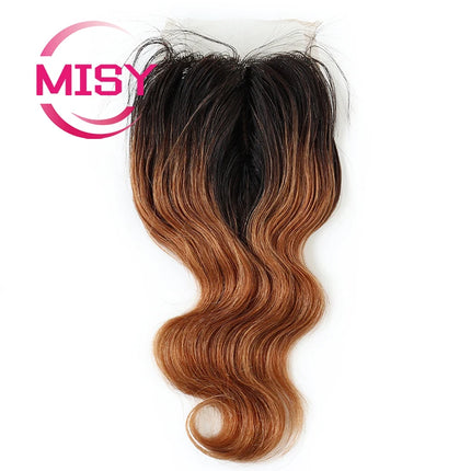 Curly Human Hair Closure Brazilian Hair Weave Curly / Body Wave T Part Lace Closure Only Middle Part