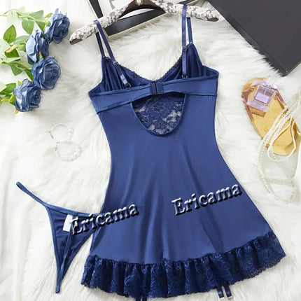Fancy Lace Sexy Lingerie Set Women's Sexy Underwear g-String garter Hot Skirt Ensemble Outfits Erotic Bra set Erotic Underwear