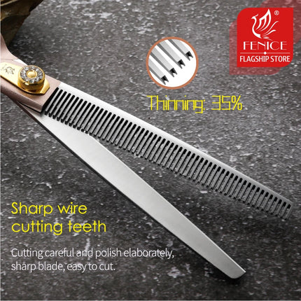 Fenice Professional JP440C 7/7.5/8 inch Pet Dog Grooming Chunker Scissors Thinning Shears Tijeras Tesoura Thinning Rate 35%/75%