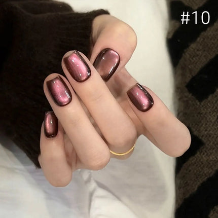 MN 10ML 2026 New Cyber Fluorite Cat Eye Gel Polish Iridescent Glass Bead Porcelain White Light-Chasing Cat Eye Nail Art Supplies